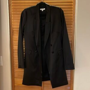 Socialite - long black satin over coat